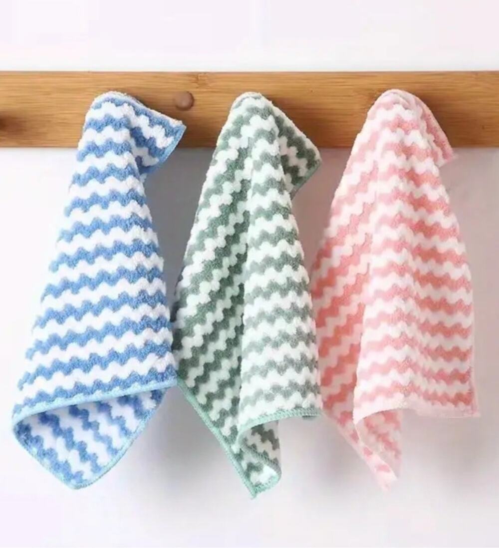 Chevron Microfiber Easy Clean Kitchen Dish Towels Bath Washcloths Makeup Remover